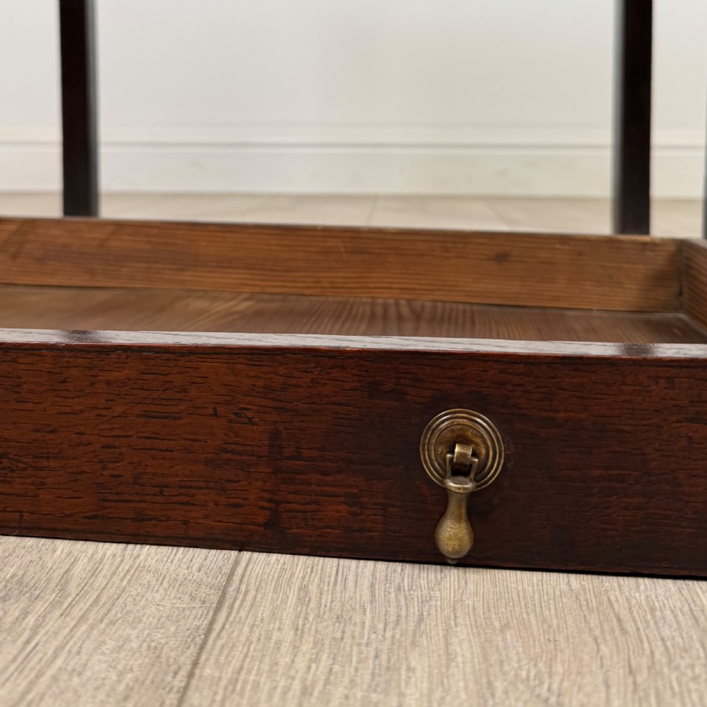  Antique 18th Century Fine Quality Side Table In Oak View XI