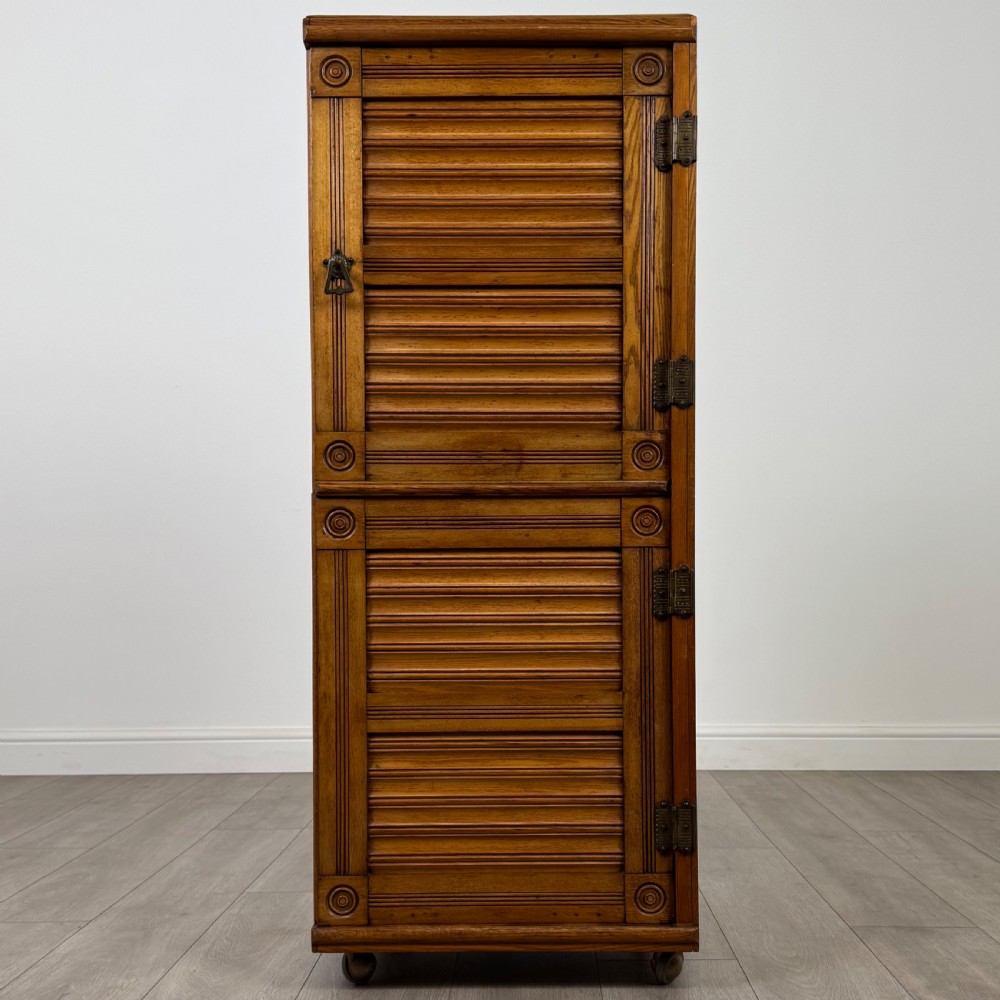  Antique 19th Century Unusual Cabinet In Oak 