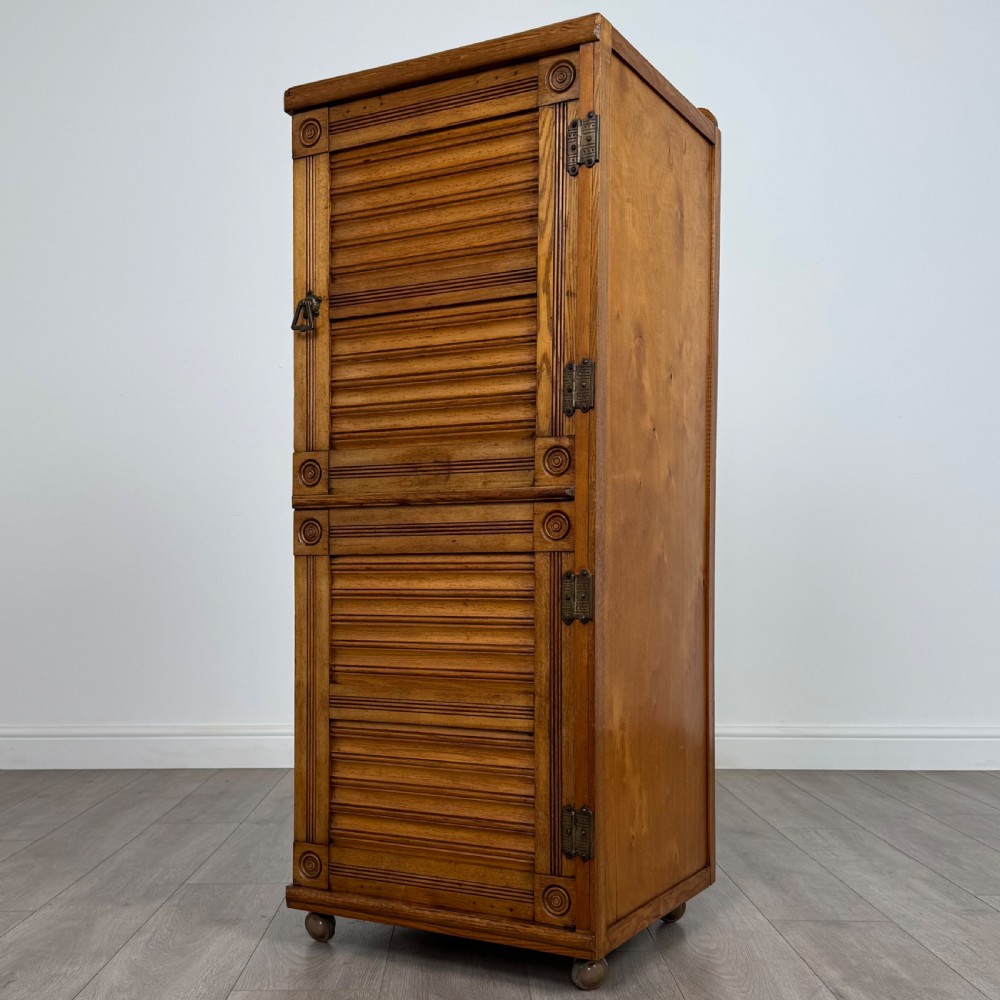  Antique 19th Century Unusual Cabinet In Oak  View III