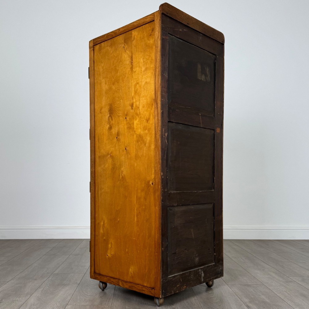  Antique 19th Century Unusual Cabinet In Oak  View V