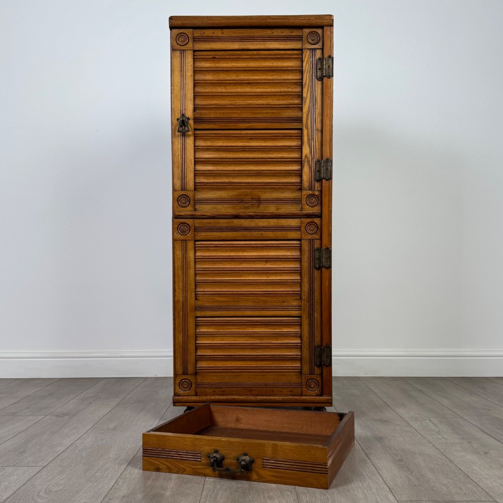  Antique 19th Century Unusual Cabinet In Oak  View XI
