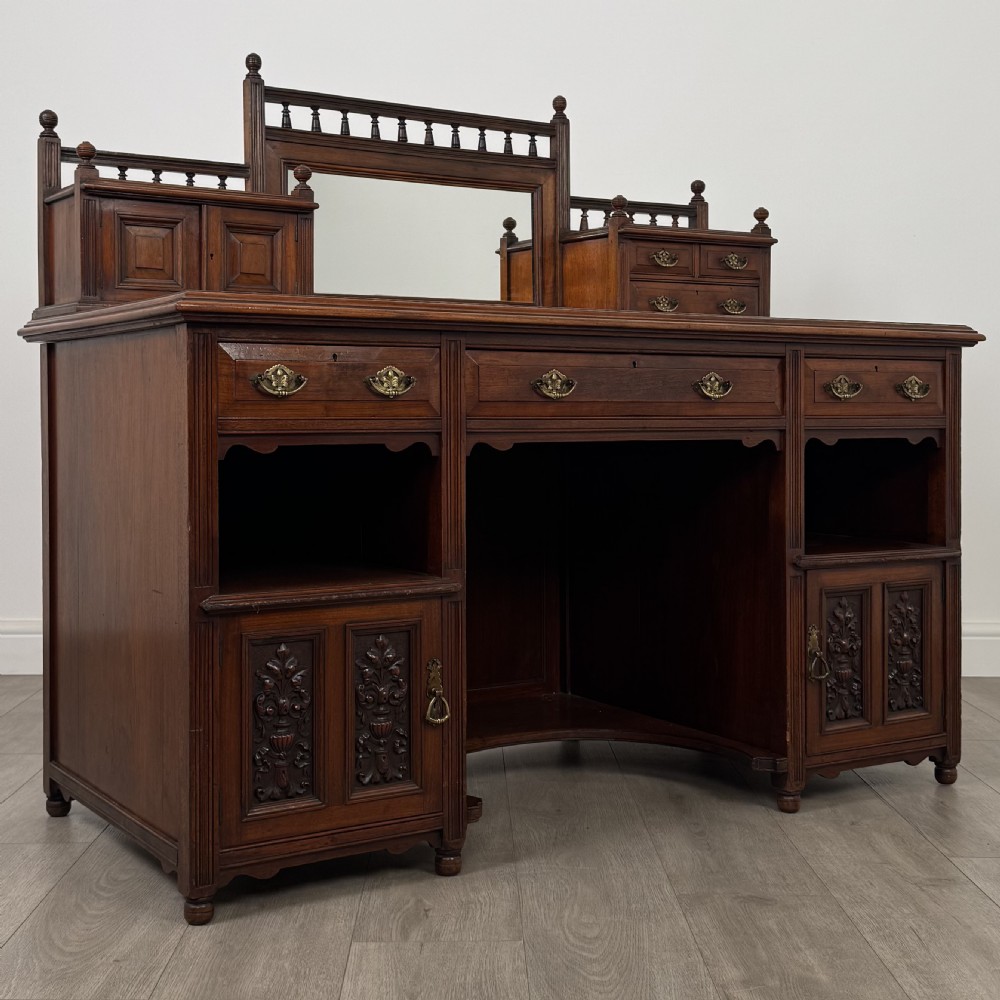 Antique 19th Century Fine Quality Dickens Desk In Walnut  View IX