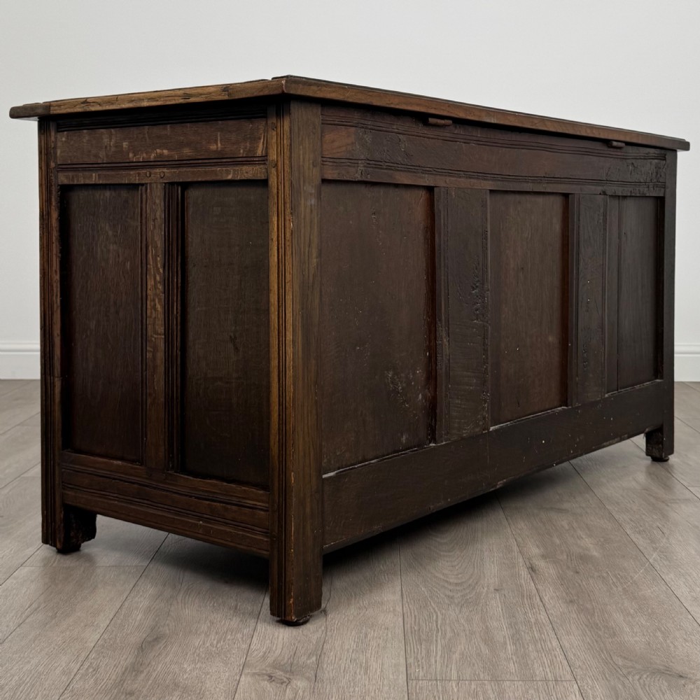 Antique 18th Century Good Quality Carved Oak Coffer  View IV
