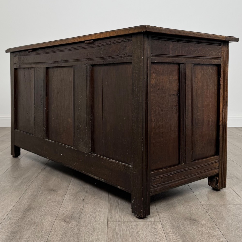 Antique 18th Century Good Quality Carved Oak Coffer  View VI