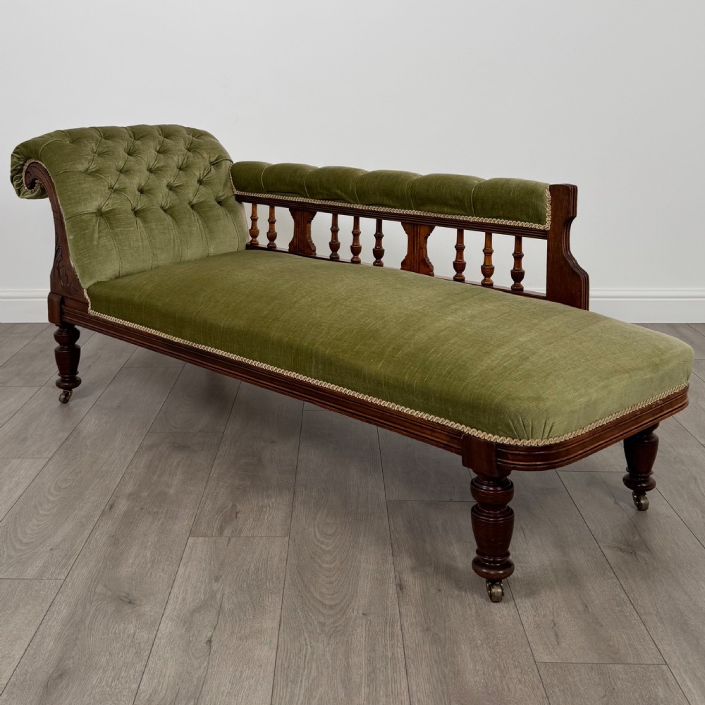  Antique 19th Century Good Quality Chaise In Mahogany  View II