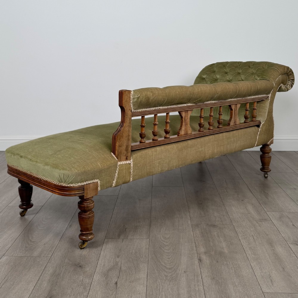  Antique 19th Century Good Quality Chaise In Mahogany  View IV