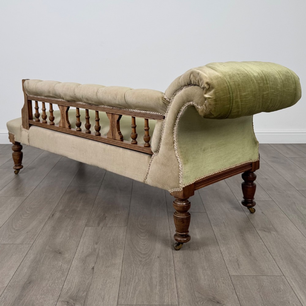  Antique 19th Century Good Quality Chaise In Mahogany  View VI