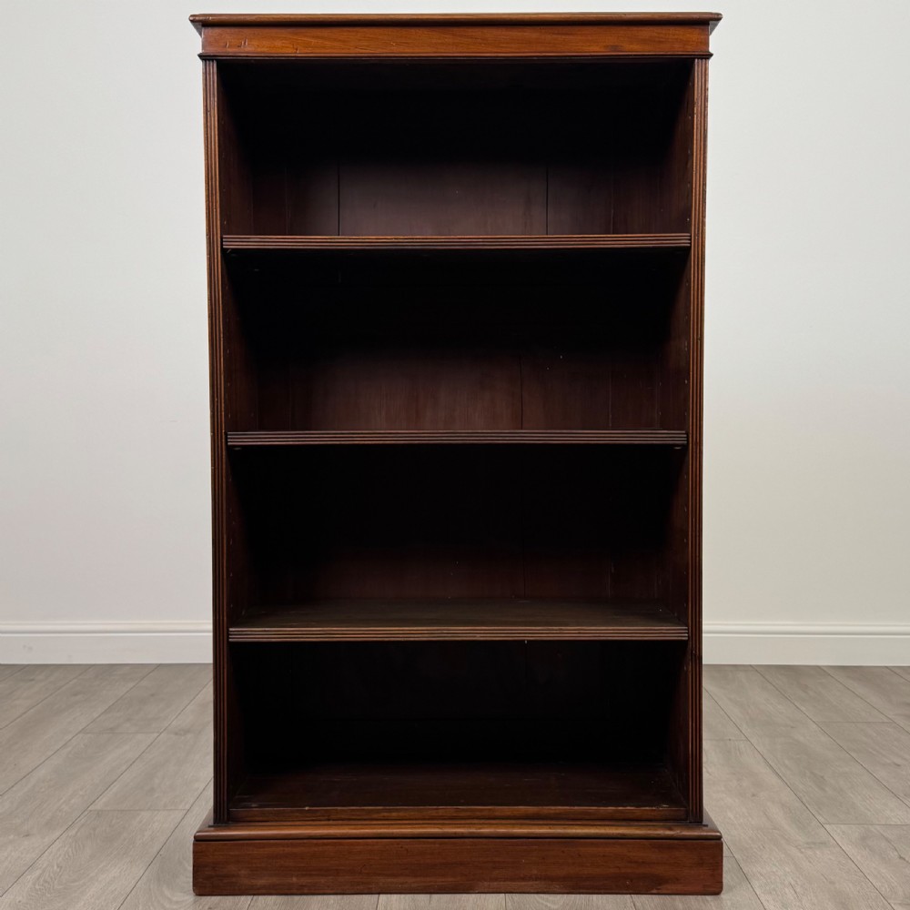  Antique 19th Century Good Quality Open Bookcase In Mahogany View II