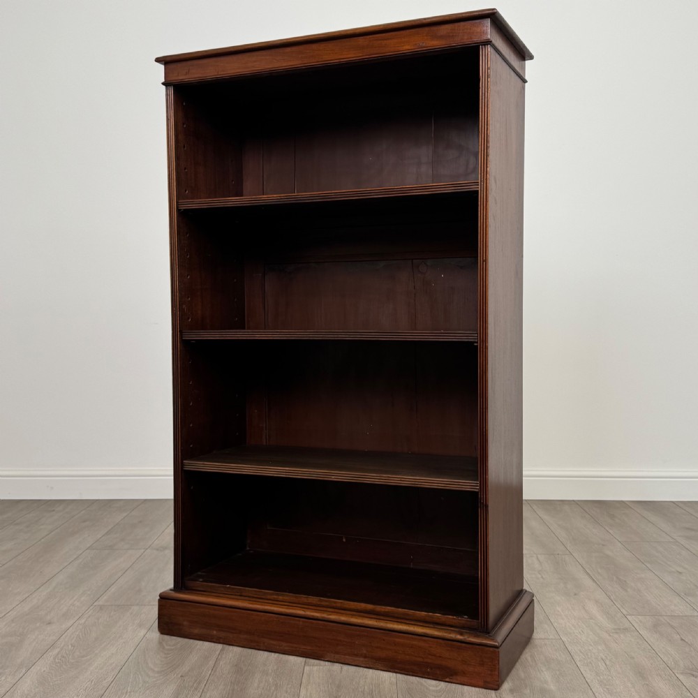  Antique 19th Century Good Quality Open Bookcase In Mahogany View III