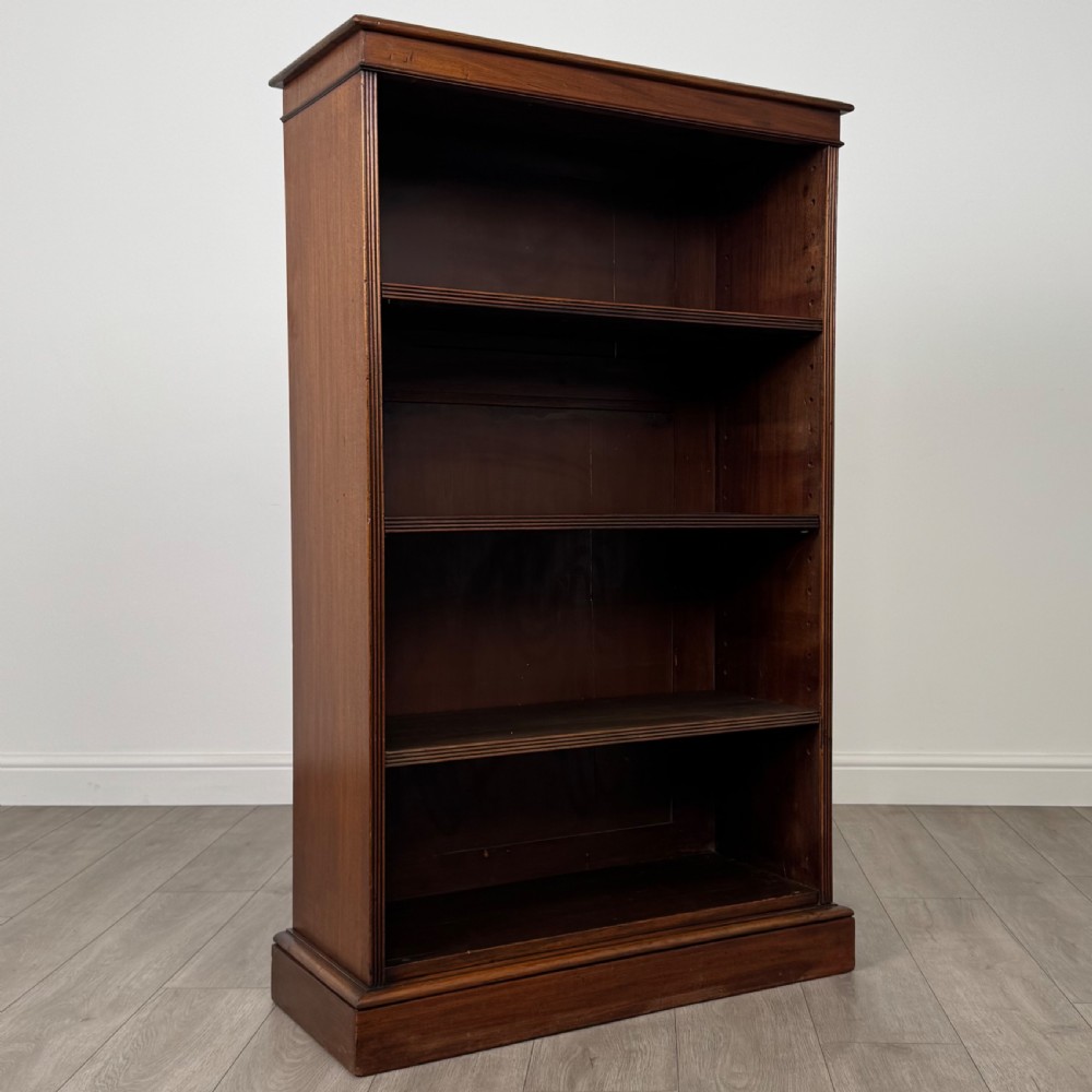  Antique 19th Century Good Quality Open Bookcase In Mahogany View IX