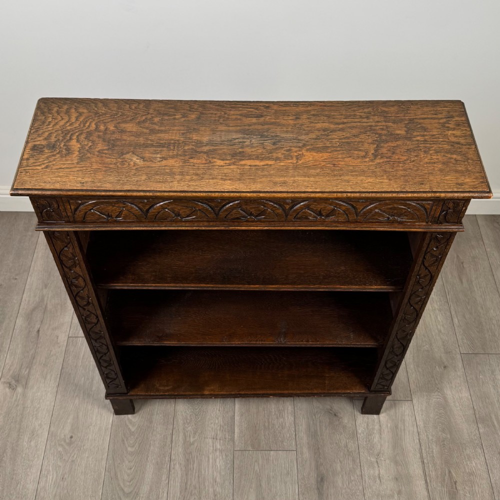 Antique 19th Century Small Carved Oak Bookcase  View X
