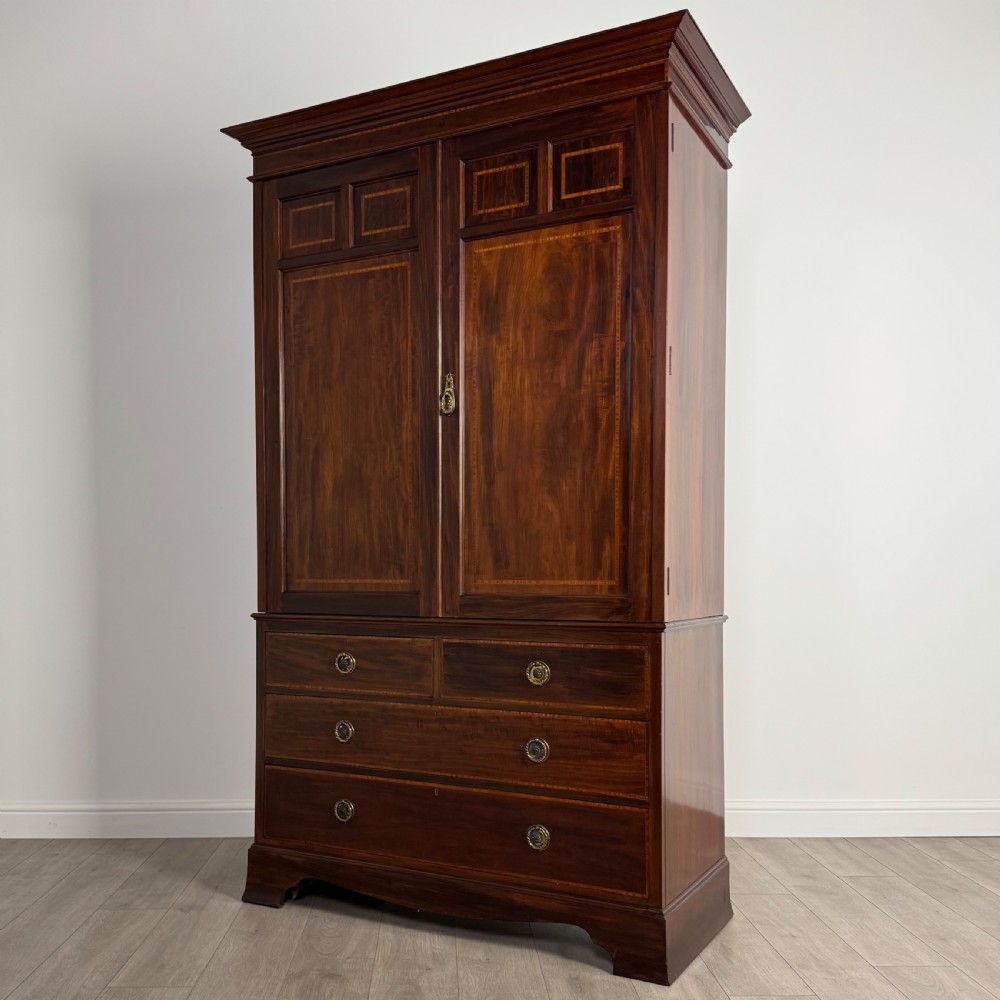 Antique 19th Century Fine Quality Linen Press Cupboard  View III