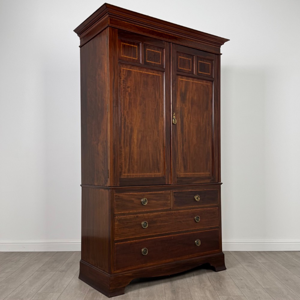 Antique 19th Century Fine Quality Linen Press Cupboard  View IX