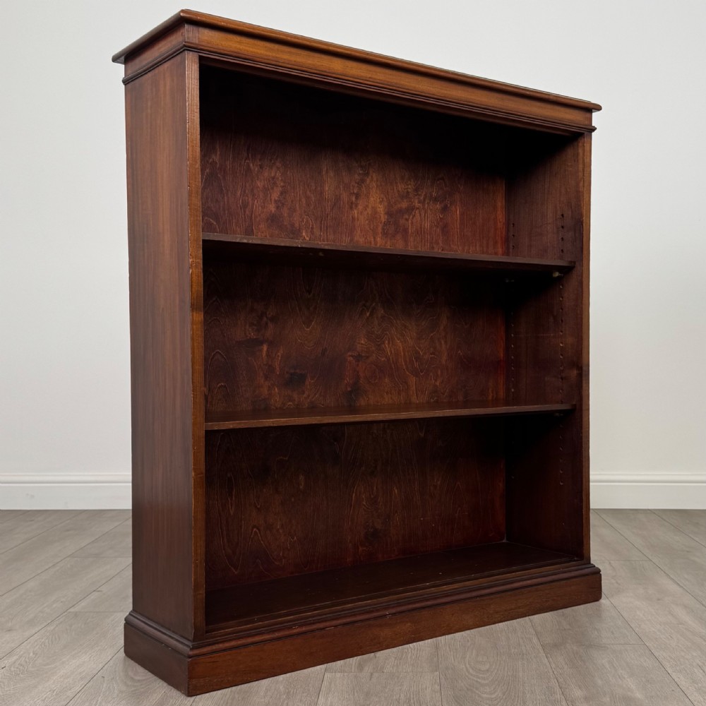 Antique 19th Century Good Quality Open Bookcase In Mahogany  View IX