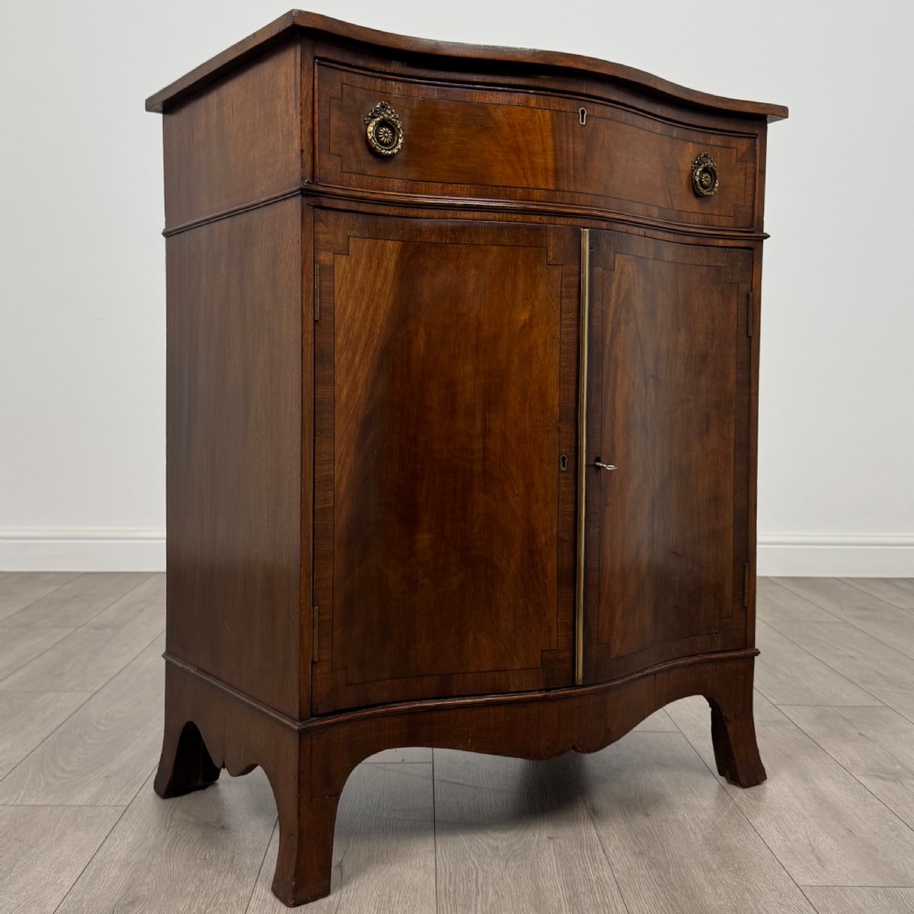 Antique 19th Century Serpentine Cupboard In Mahogany  View IX