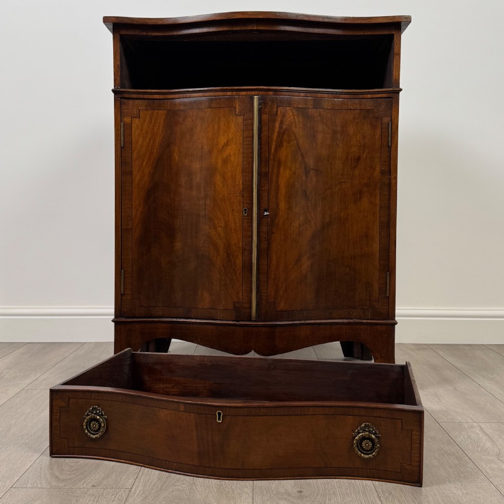 Antique 19th Century Serpentine Cupboard In Mahogany  View XI