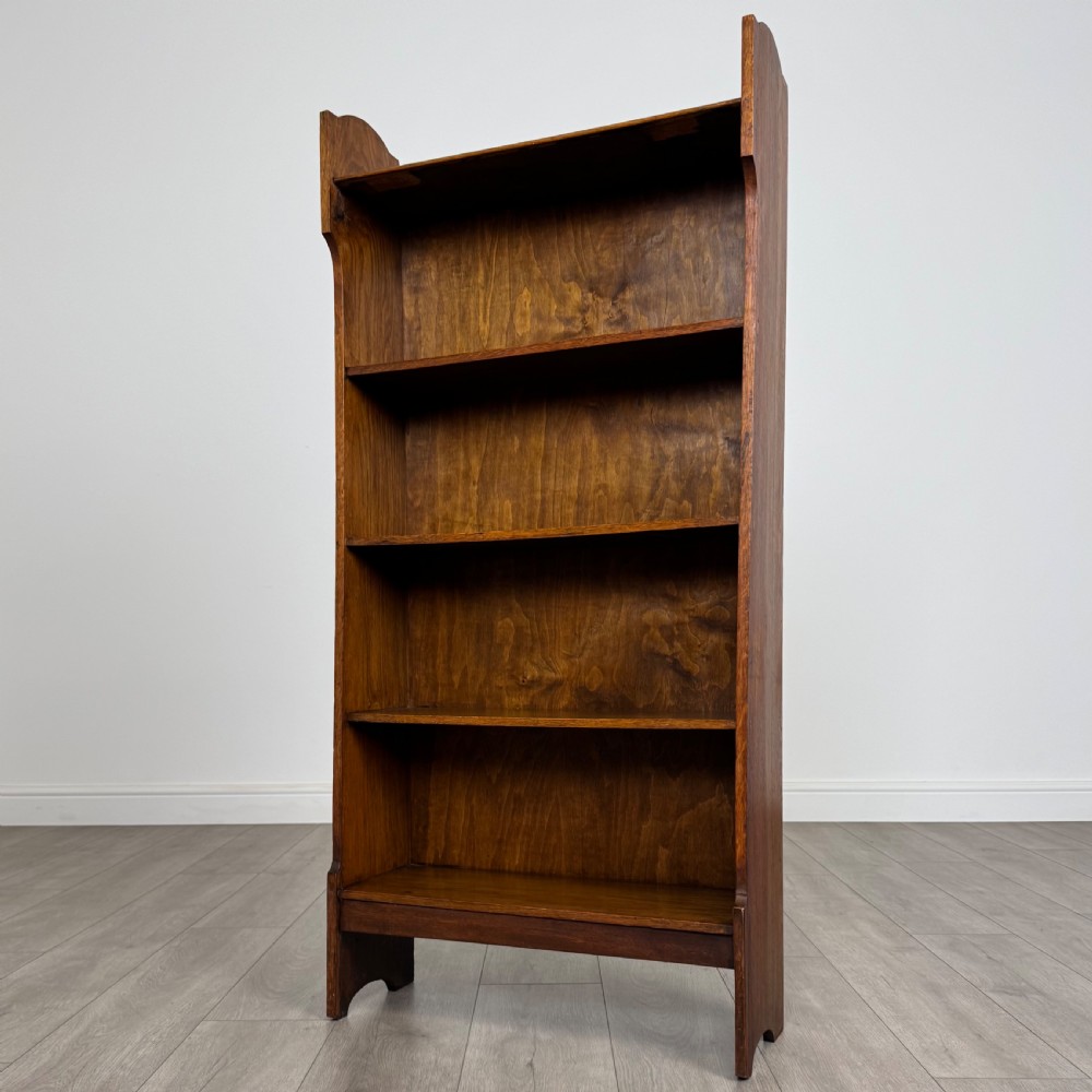 Antique 20th Century Golden Oak Open Bookcase  View III