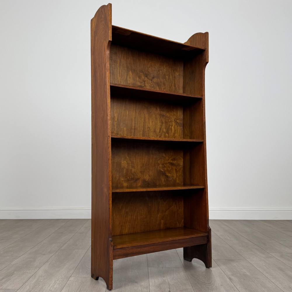 Antique 20th Century Golden Oak Open Bookcase  View IX