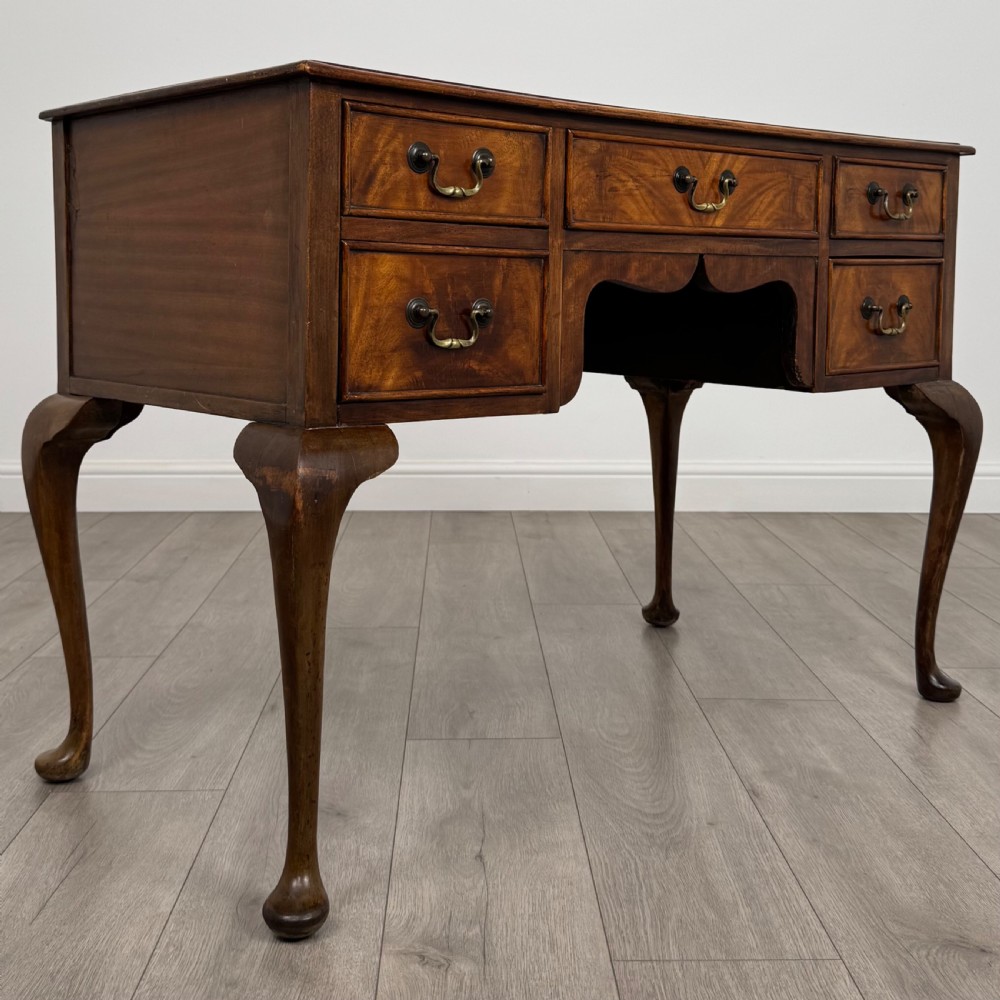 Antique 20th Century Good Quality Writing Table In Mahogany  View VIII