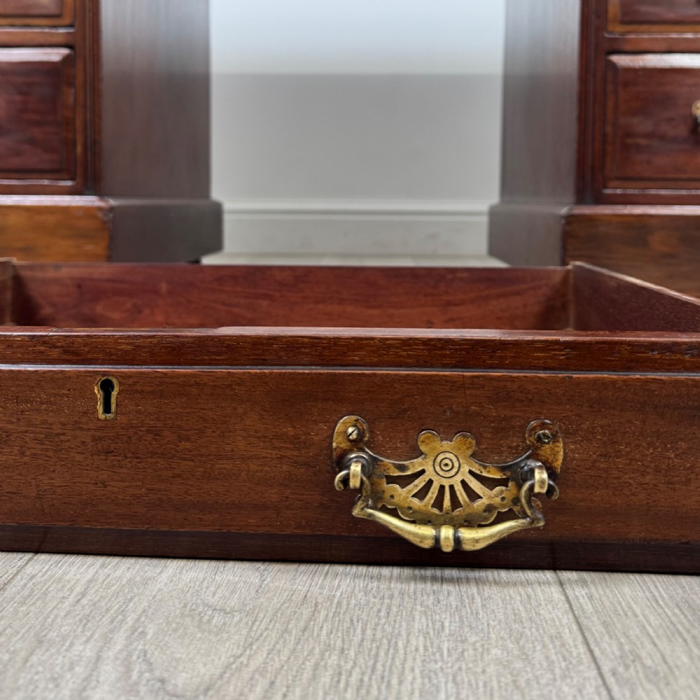 Antique 19th Century Good Quality Pedestal Desk In Mahogany  View XI