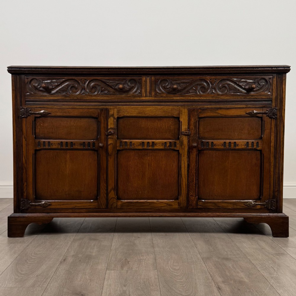  Antique 20th Century Good Quality Sideboard In Oak 