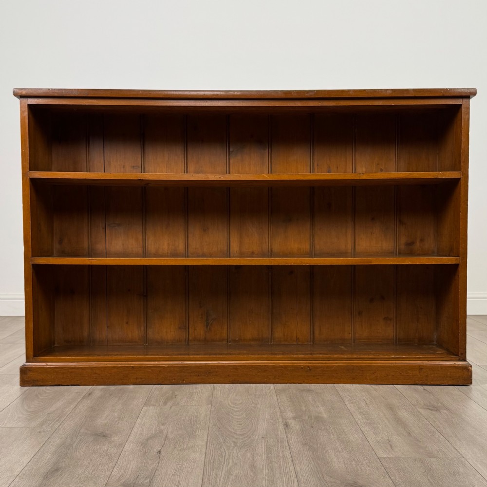 Antique 19th Century Fine Quality Painted Pine Open Bookcase View II