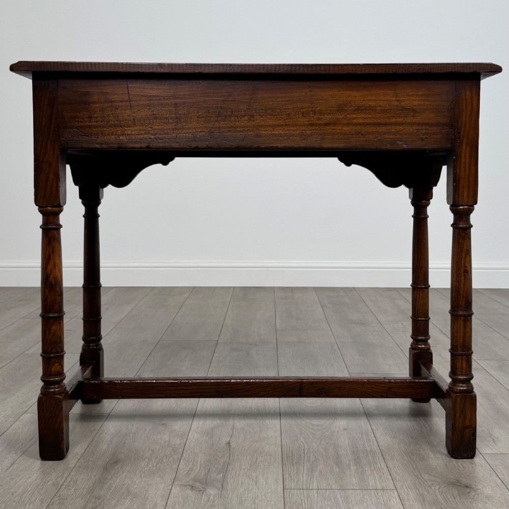 Antique 20th Century Good Quality Side Table In Oak  View V
