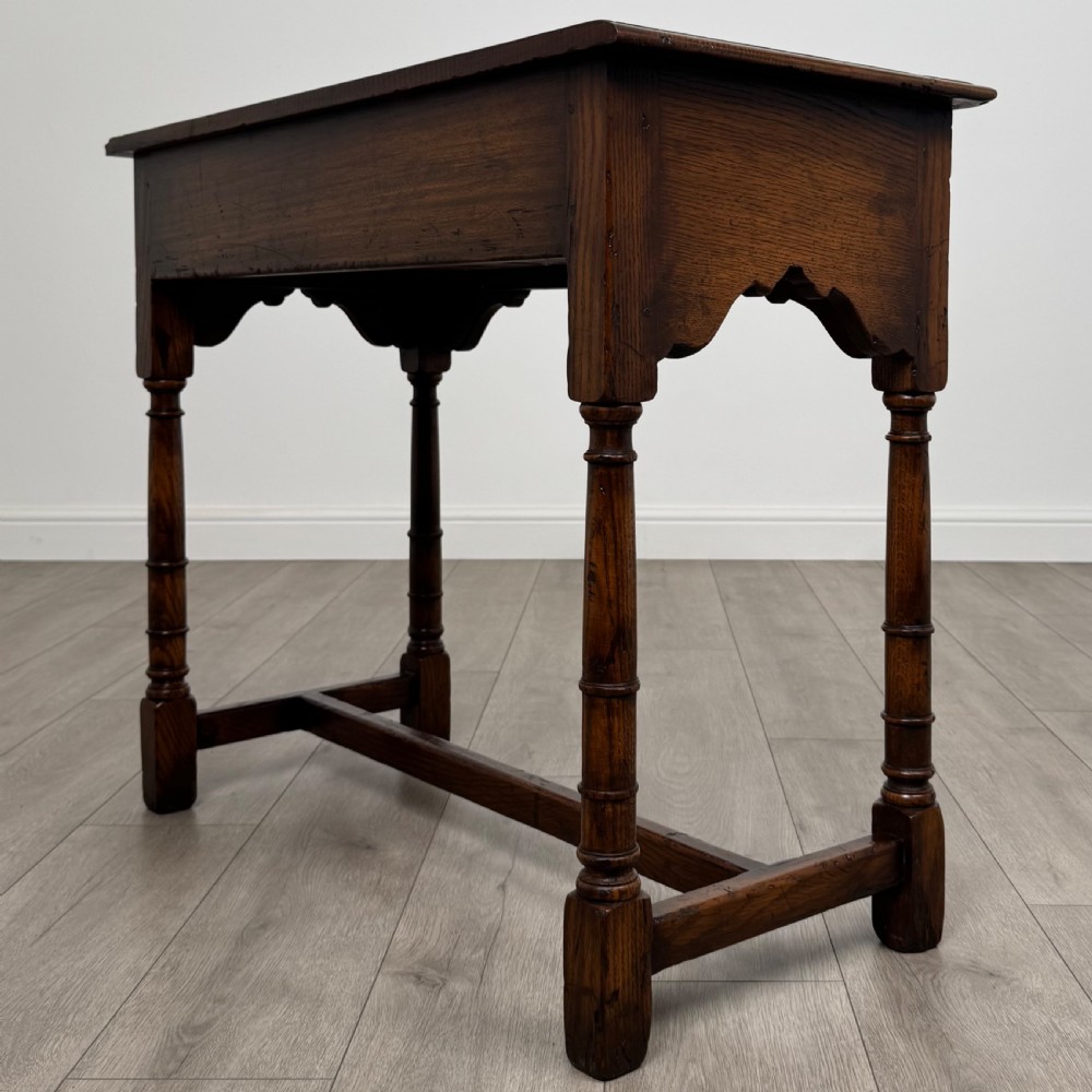 Antique 20th Century Good Quality Side Table In Oak  View VI
