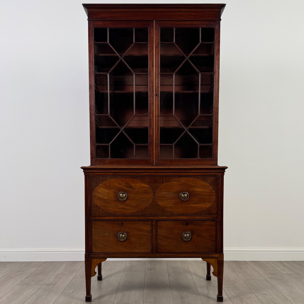 Antique 18th Century Small Secretaire Bookcase In Mahogany  View II