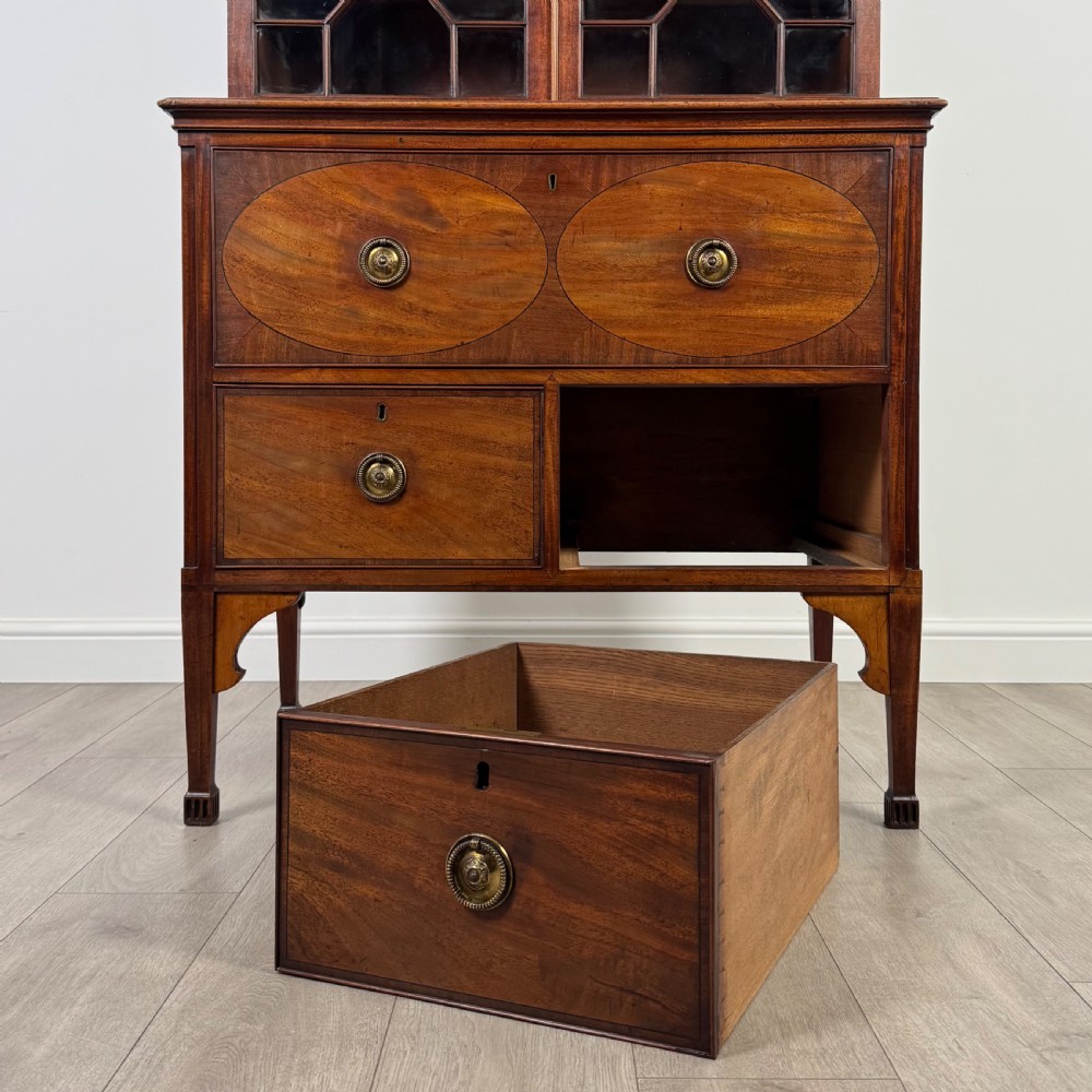 Antique 18th Century Small Secretaire Bookcase In Mahogany  View XIII