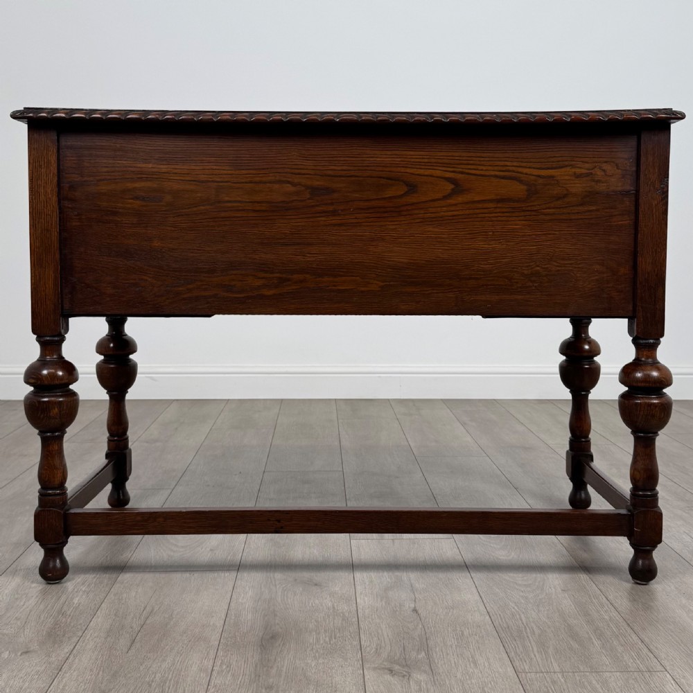 Antique 20th Century Good Quality Desk In Oak View V