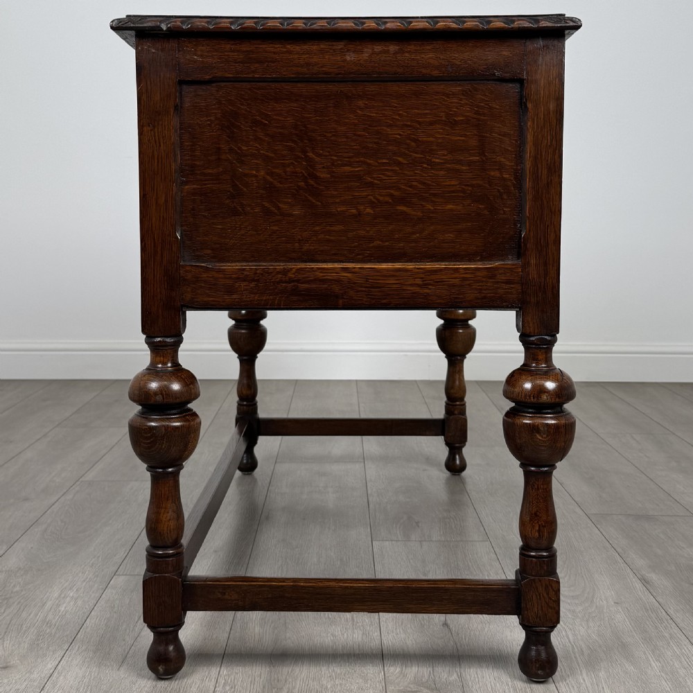 Antique 20th Century Good Quality Desk In Oak View VII