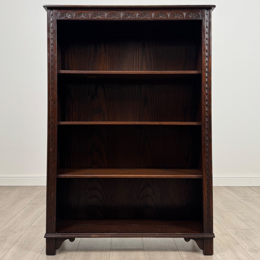 Antique 20th Century Open Bookcase In Oak  View II