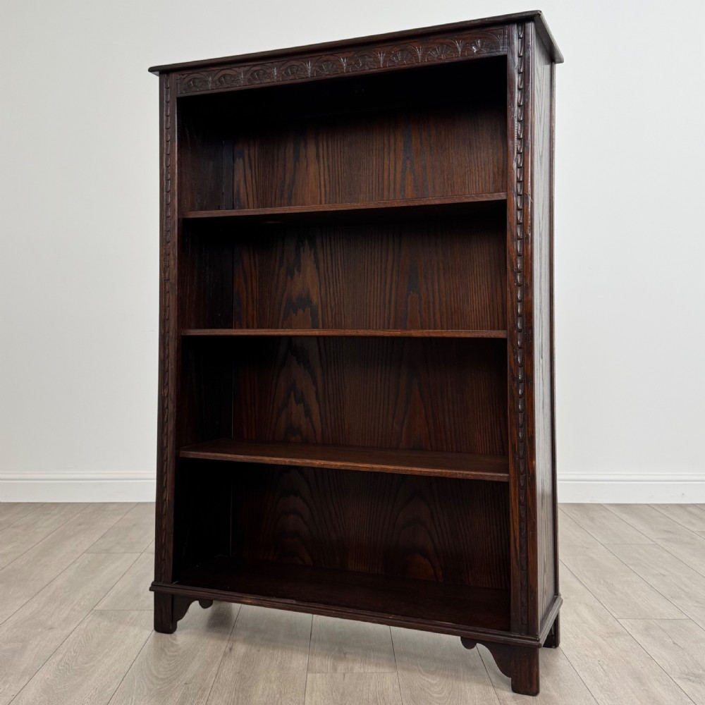 Antique 20th Century Open Bookcase In Oak  View III