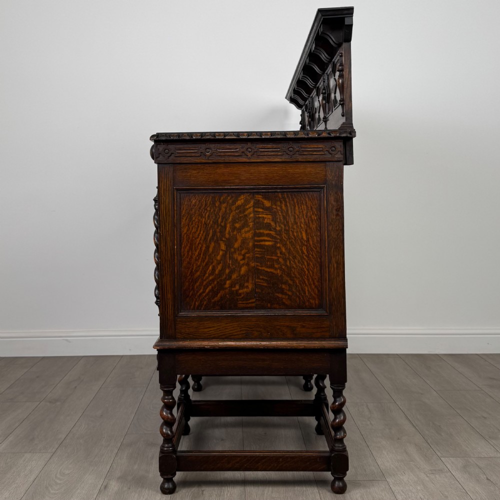  Antique 19th Century Jacobean Style Sideboard In Oak View V