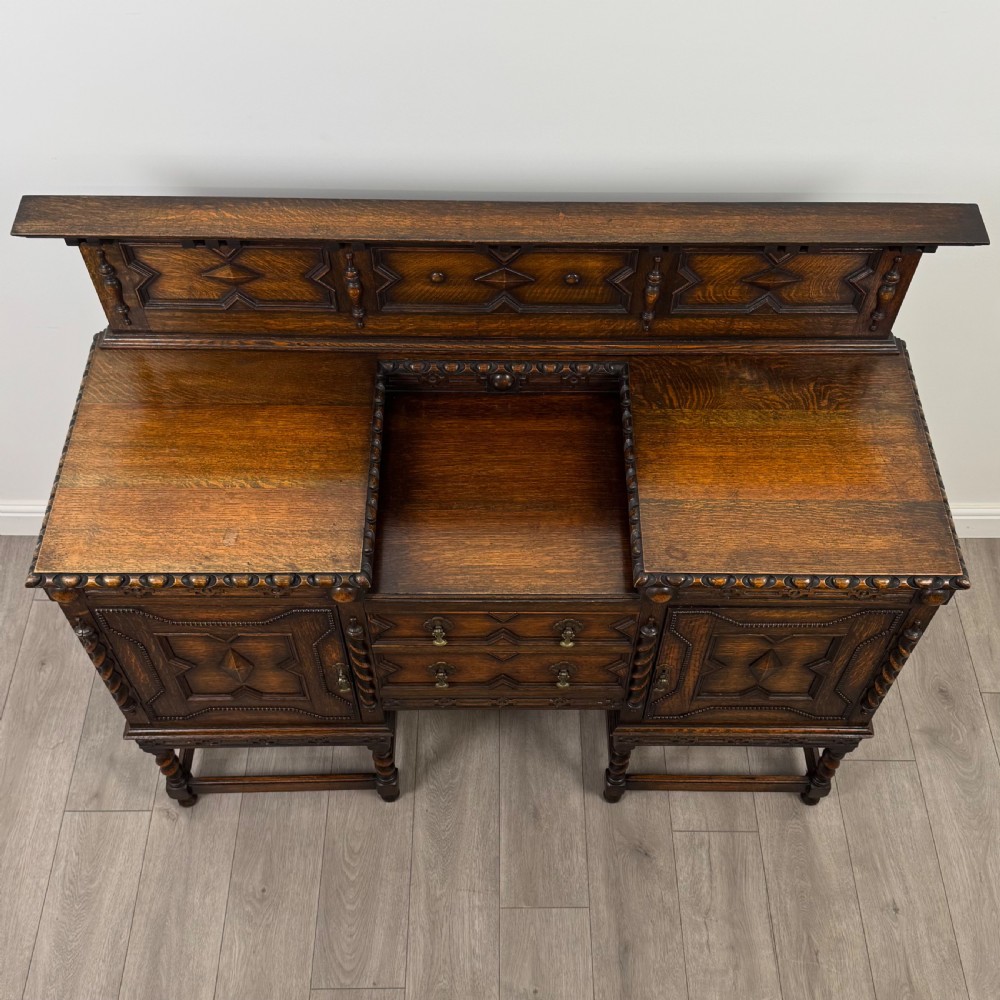  Antique 19th Century Jacobean Style Sideboard In Oak View XI