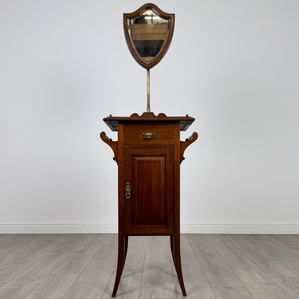  Antique 20th Century Shaving Stand In Mahogany 