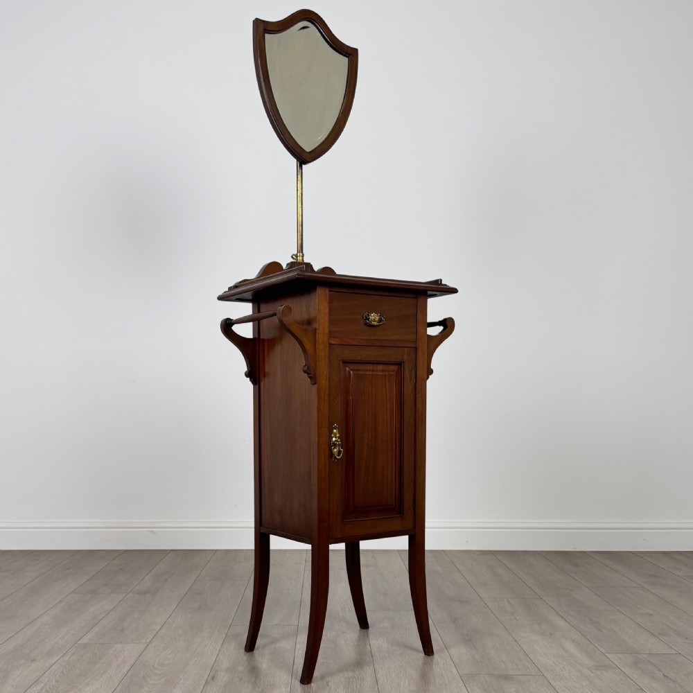  Antique 20th Century Shaving Stand In Mahogany  View IX