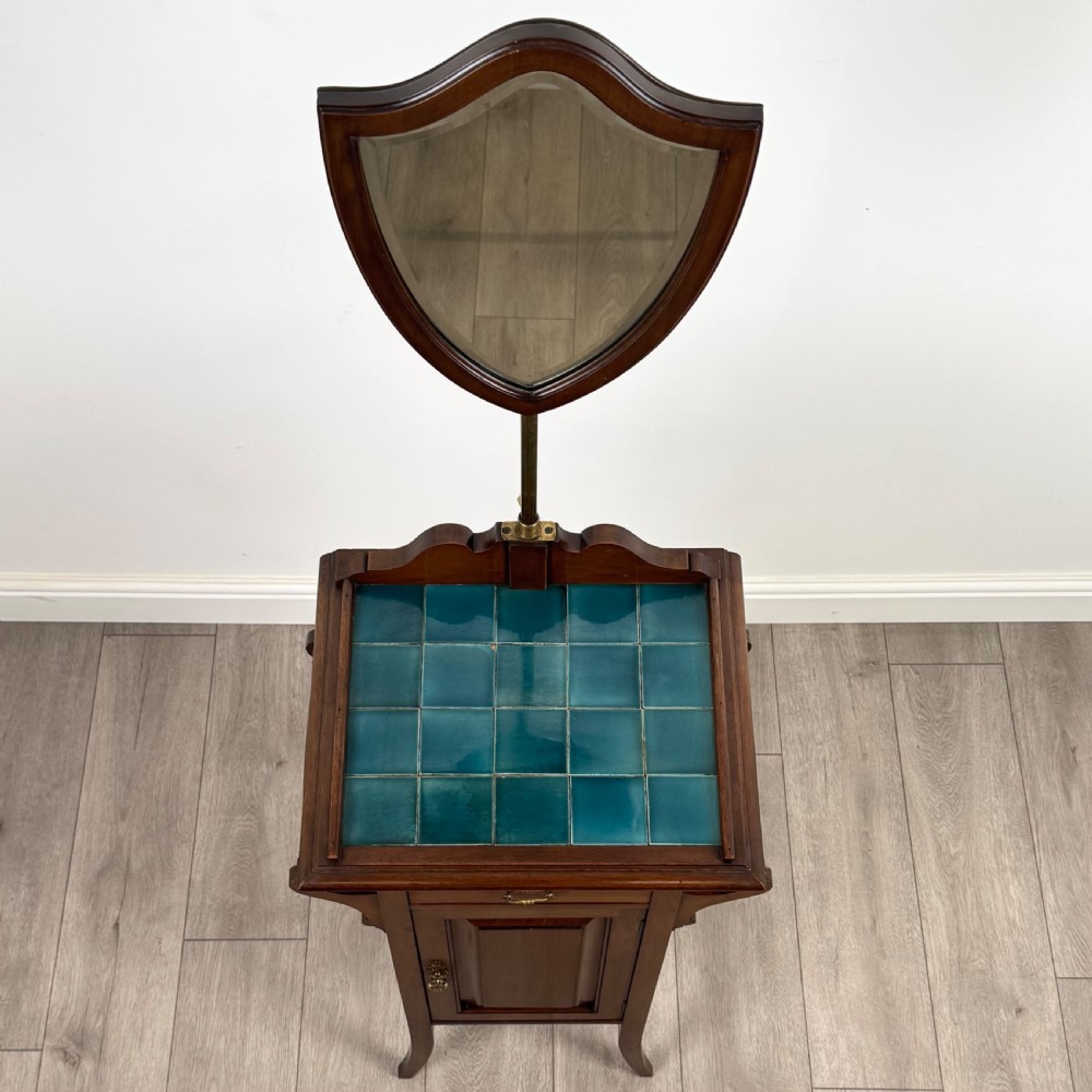  Antique 20th Century Shaving Stand In Mahogany  View X