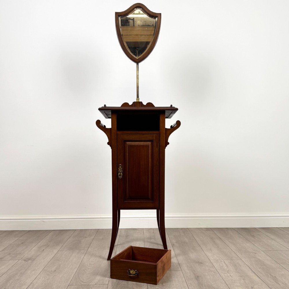  Antique 20th Century Shaving Stand In Mahogany  View XI
