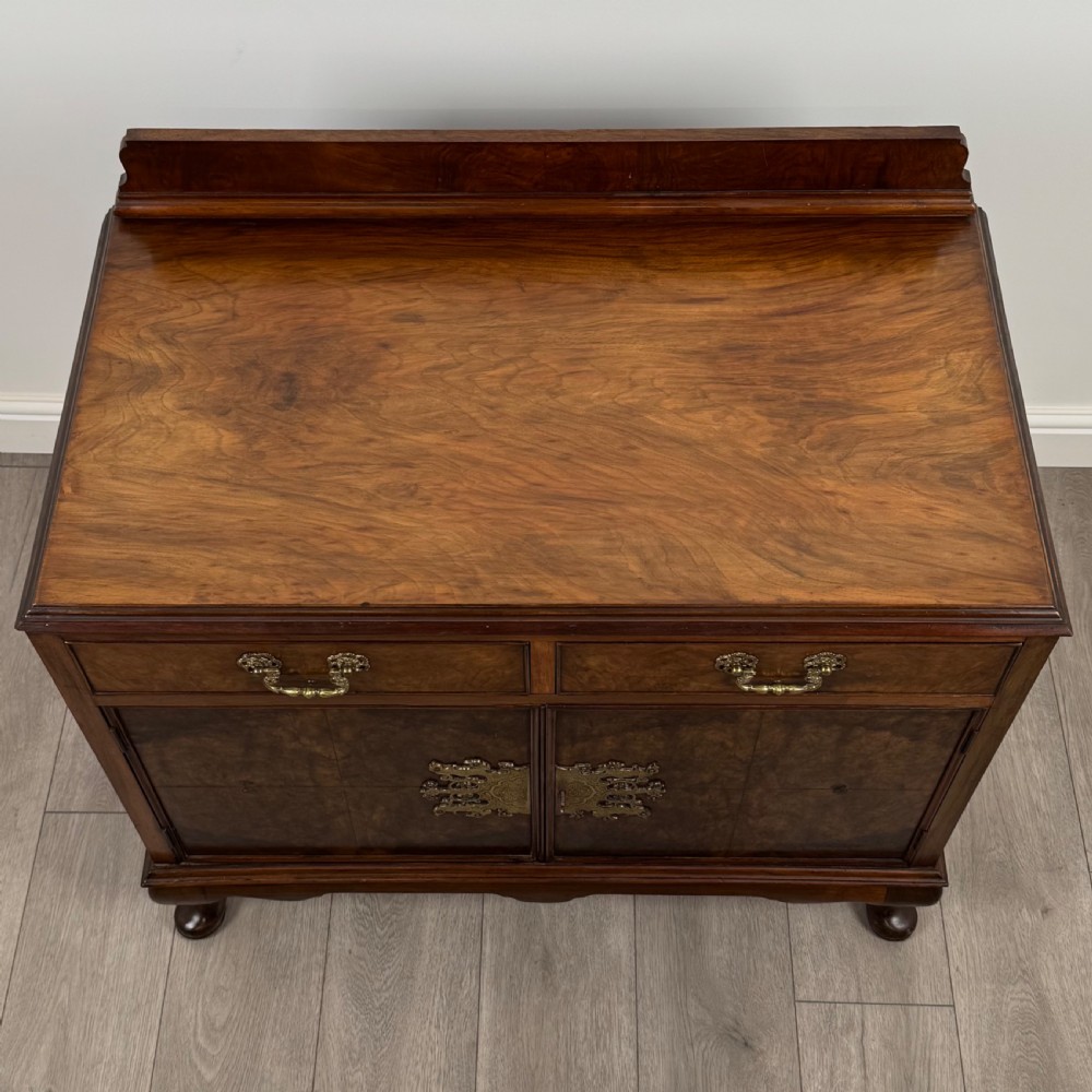Antique 20th Century Good Quality Cupboard In Burr Walnut  View X