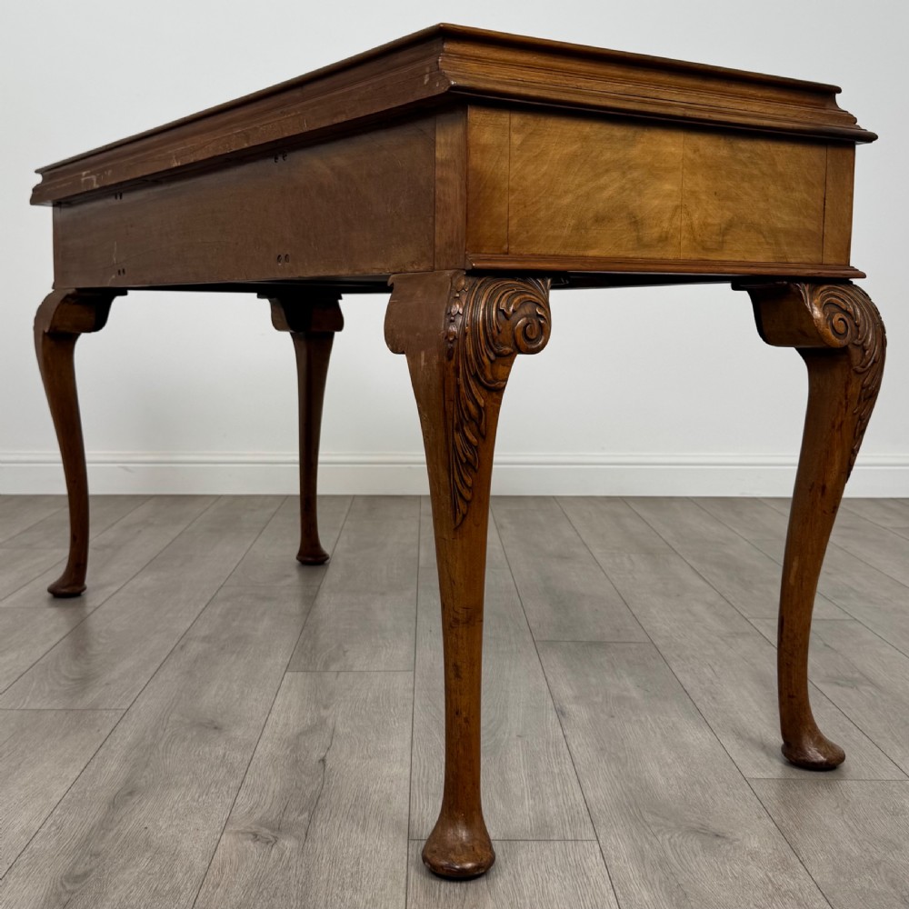 Antique 19th Century Fine Quality Writing Table In Burr Walnut  View VI