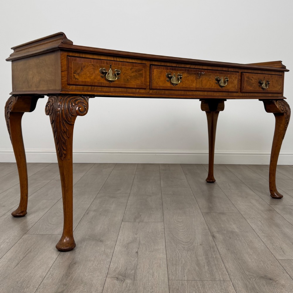 Antique 19th Century Fine Quality Writing Table In Burr Walnut  View VIII