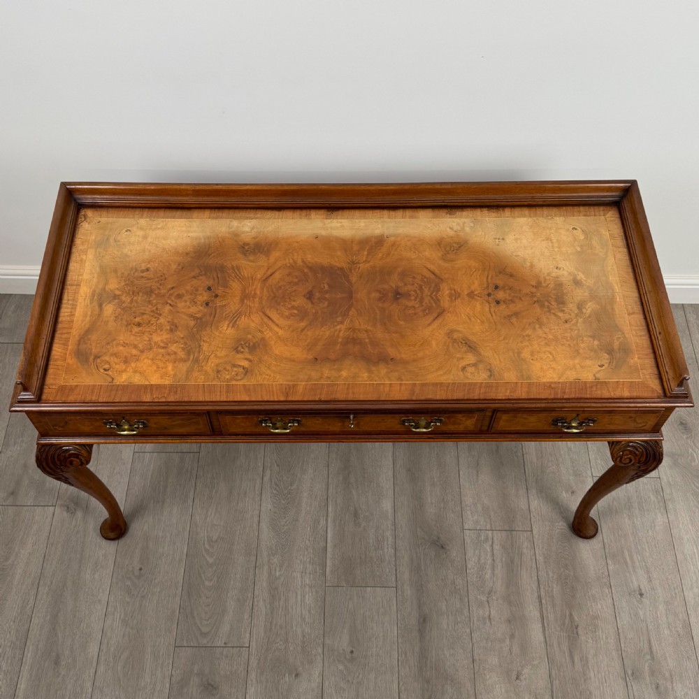 Antique 19th Century Fine Quality Writing Table In Burr Walnut  View IX