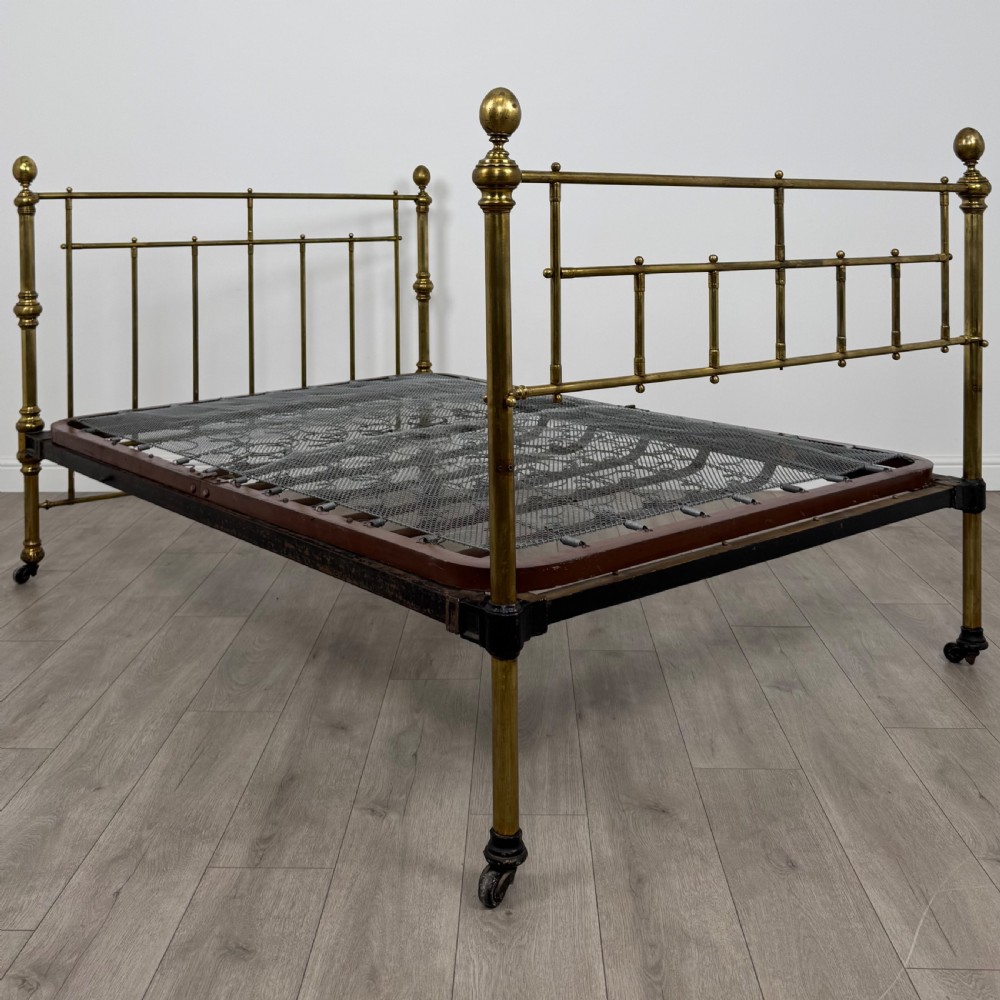 Antique 19th Century Fine Quality Brass Double Bed View II