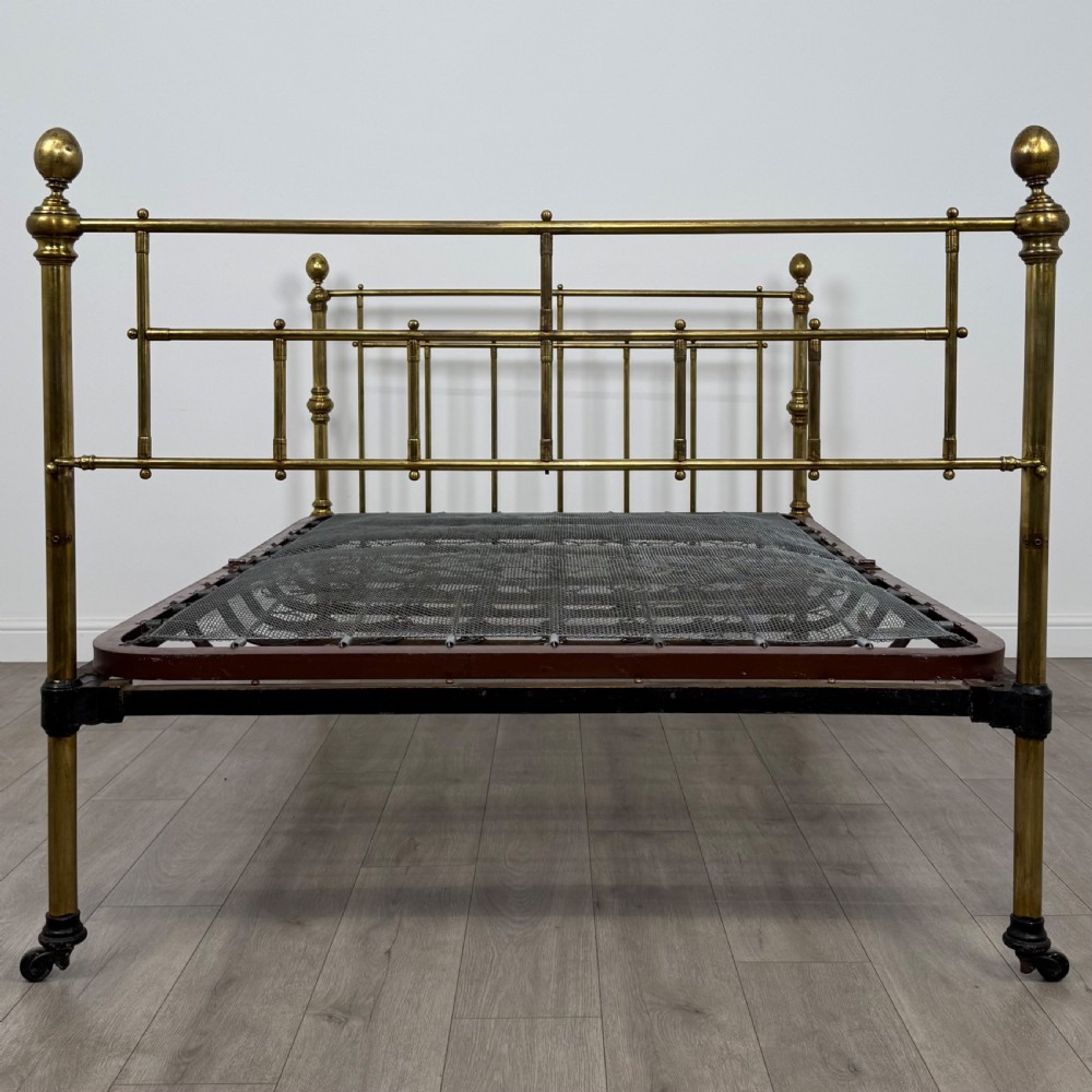 Antique 19th Century Fine Quality Brass Double Bed View IV