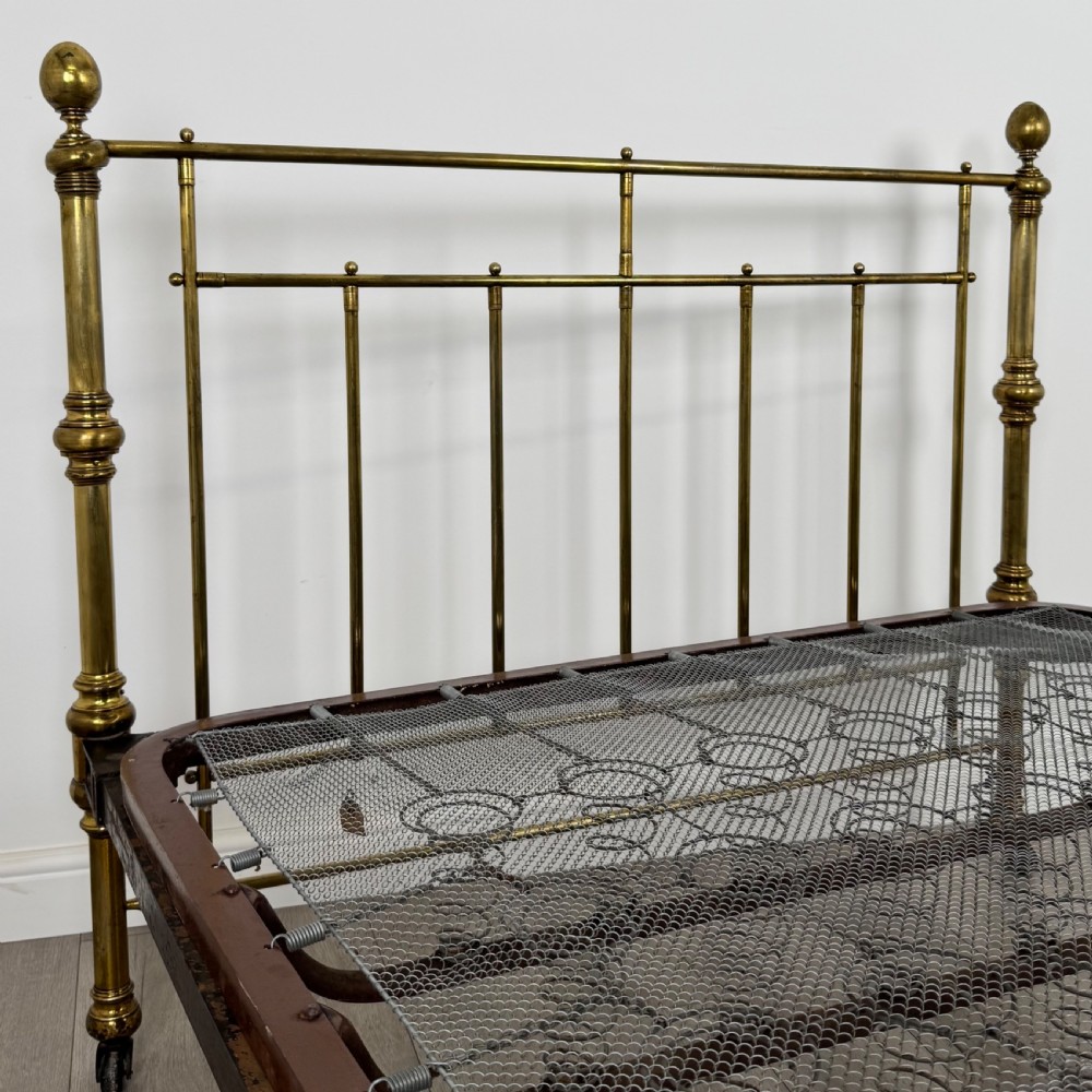 Antique 19th Century Fine Quality Brass Double Bed View V