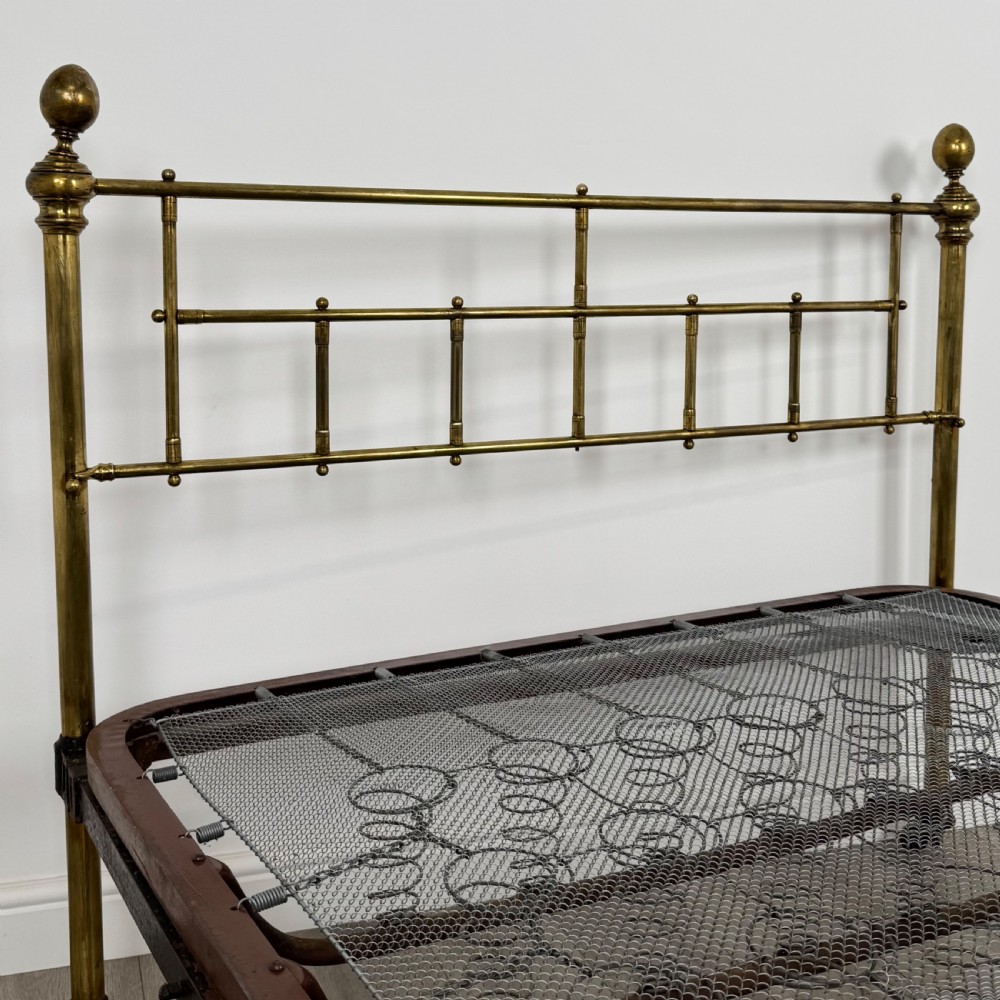 Antique 19th Century Fine Quality Brass Double Bed View VI