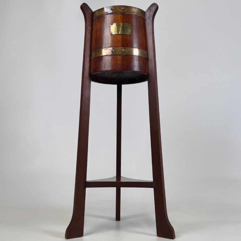 Antique 20th Century R.A Listers Plant Stand In Oak 