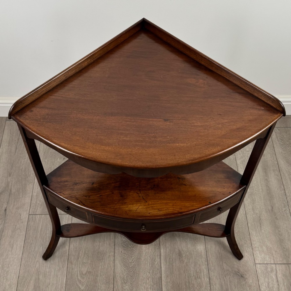 Antique 18th Century Fine Quality Corner Stand In Mahogany  View III